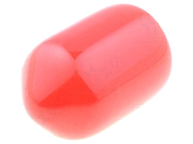 Opzetdopje; Lichaam: rood; Øinw: 5,7mm; Mat: PVC Soft; L: 8mm