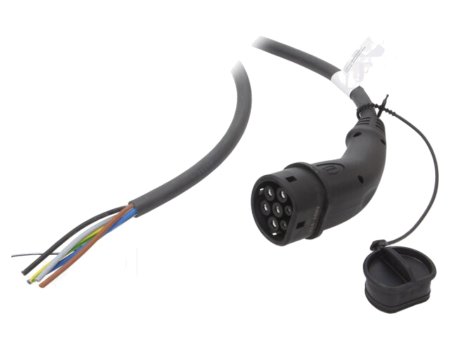 Kabel: eMobility; 1x0,5mm2,5x6mm2; 480V; 22kW; IP44; draden,Type 2