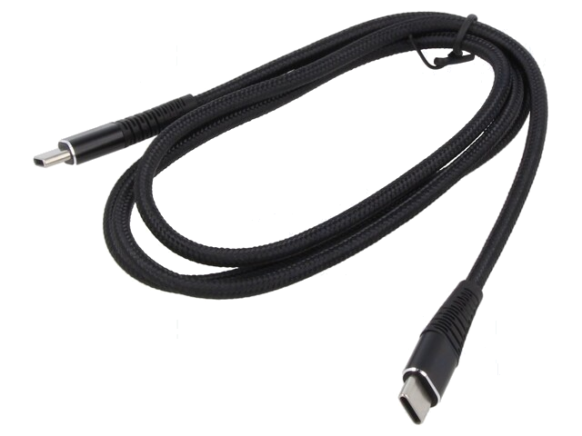 Kabel; USB 2.0; USB-C-stekker,aan beide zijden; 1m; zwart; 100W