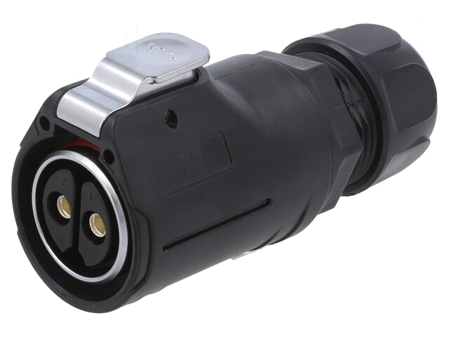 Connector: rond; stekker; maat 28; 02; vrouwelijk; PIN: 2; verguld