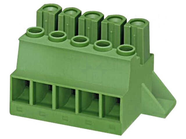 Ontkoppelbare terminal strip; 10,16mm; banen: 5; hoek van 90 °