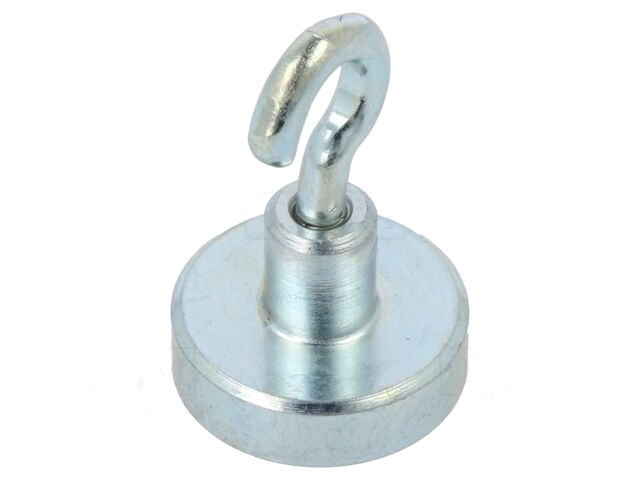 Magneet: vast; hard ferriet; 18N; 16mm; met haak