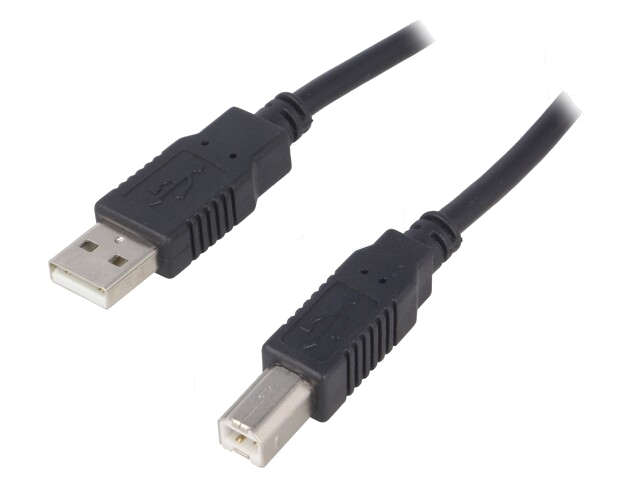 Kabel; USB 2.0; USB-A-stekker,USB-B-stekker; 1m; zwart; Ader: Cu
