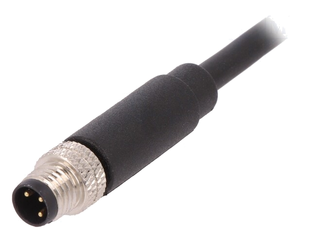 Connector: M8; mannelijk; PIN: 3; recht; met wartel,met kabel; 3A