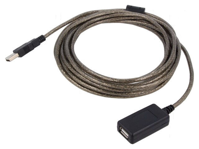 Kabel; USB 2.0; USB-A aansluiting,USB-A-stekker; 5m; zwart