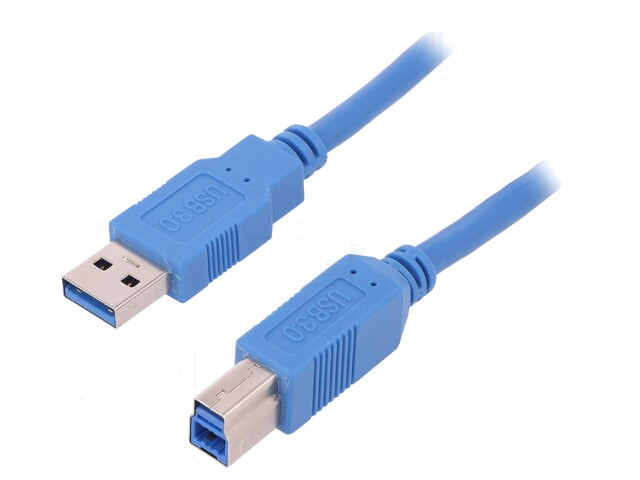 Kabel; USB 3.0; USB-A-stekker,USB-B-stekker; 3m; blauw