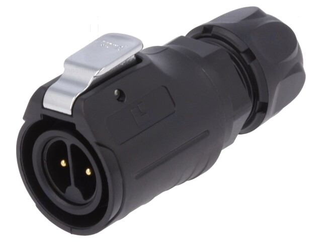 Connector: rond; stekker; maat 16; 02; mannelijk; PIN: 2; verguld