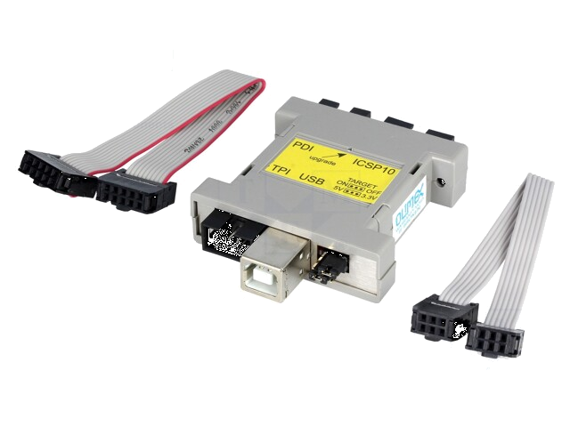 Programmer: microcontrollers; AVR; USB; IDC,JTAG,USB B; 45x30mm