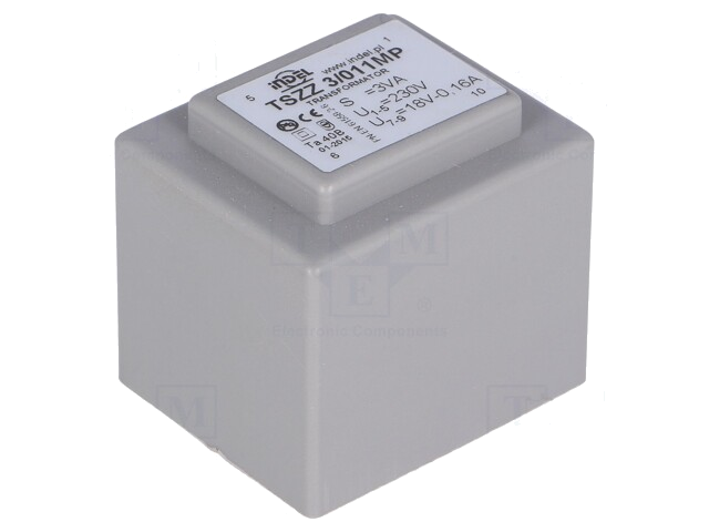 Transformator: ingegoten; 3VA; 230VAC; 18V; 160mA; PCB; IP00; C: 29mm