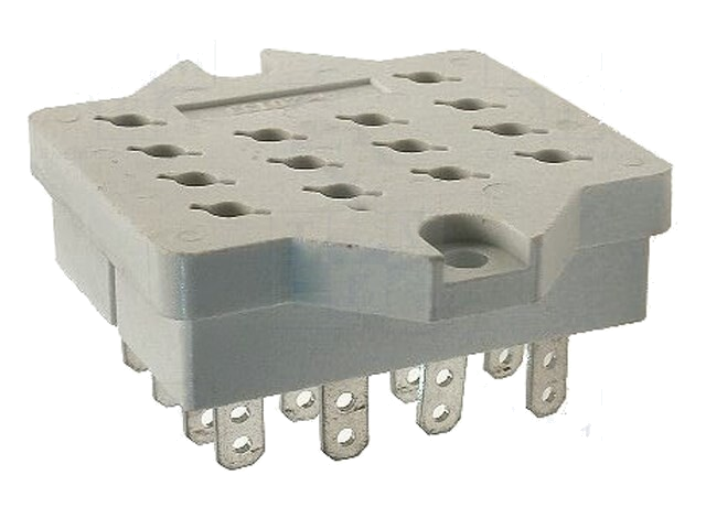 Socket; PIN: 14; 10A; 250VAC; PCB; solderen; Serie: R15; -40÷70°C