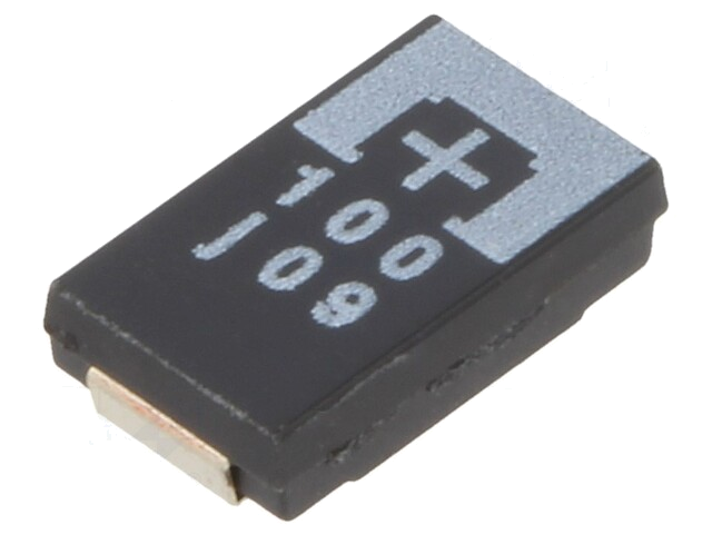 Condensator: tantaal-polymeer; 100uF; 6,3VDC; TPE; SMD; ±20%; 2000h