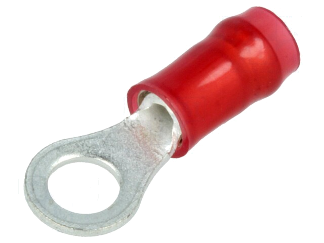 Uiteinde: oog; M4; Ø: 4,34mm; 0,3÷1,42mm2; klemmen; voor draad; rood