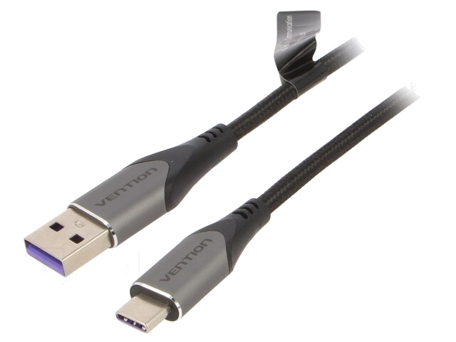 Kabel; USB 2.0; USB-A-stekker,USB-C-stekker; vernikkeld; 3m