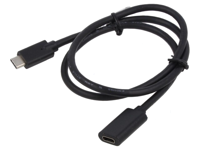Kabel; Power Delivery (PD),USB 3.1; vernikkeld; 0,7m; zwart; 100W