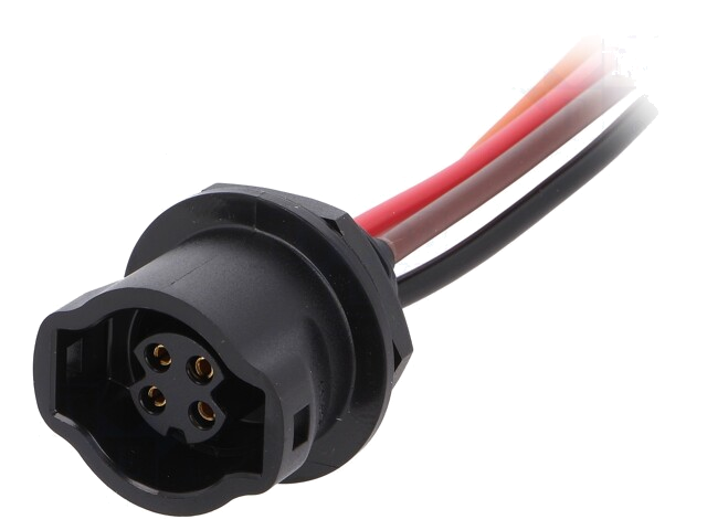 Connector: rond; contact; CB; vrouwelijk; PIN: 4; push-pull; verguld