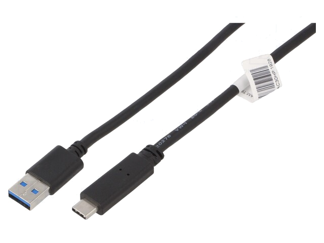 Kabel; USB 3.0; USB-A aansluiting,USB-C-stekker; 1,8m