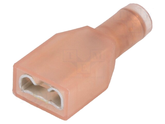 Connector: vlak; 6,3mm; 0,8mm; vrouwelijk; 1÷1,5mm2; klemmen; rood