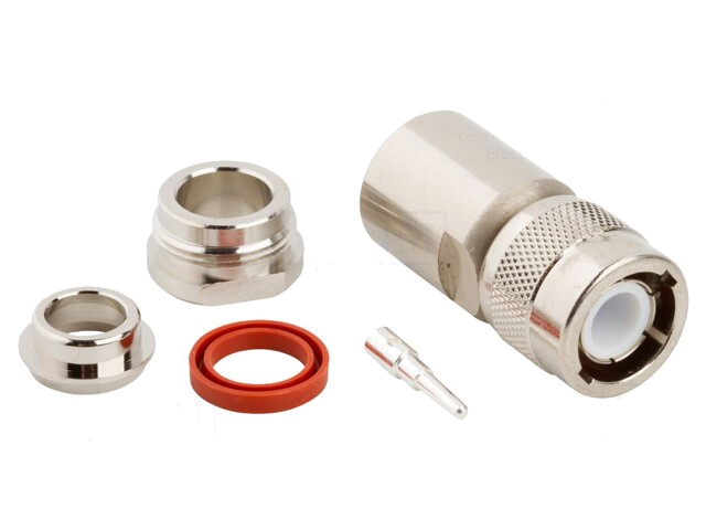 Connector: C; stekker; mannelijk; verzilverd; Isolatie: PTFE; 50Ω
