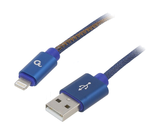 Kabel; USB 2.0; Apple Lightning-stekker,USB-A-stekker; verguld