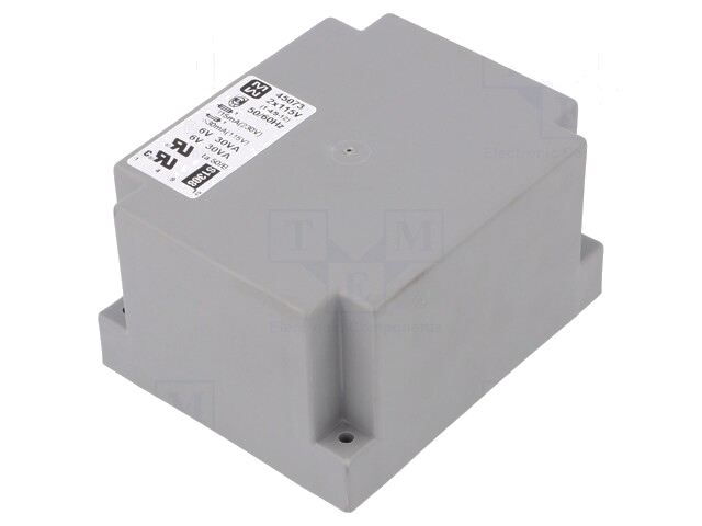 Transformator: ingegoten; 60VA; 115VAC,230VAC; 6V; 6V; 5A; 5A; PCB