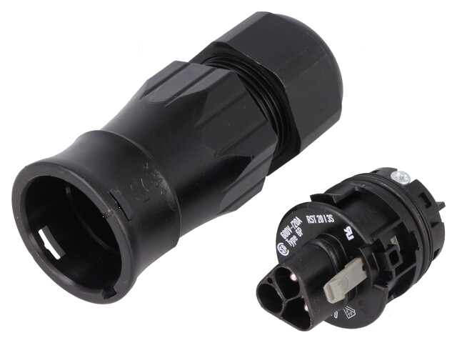 Connector: rond; stekker; RST; mannelijk; PIN: 3; verzilverd; 20A