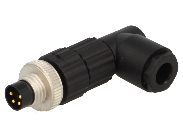 Connector: M8; mannelijk; PIN: 4; hoek van 90 °; voor draad; E; 3A