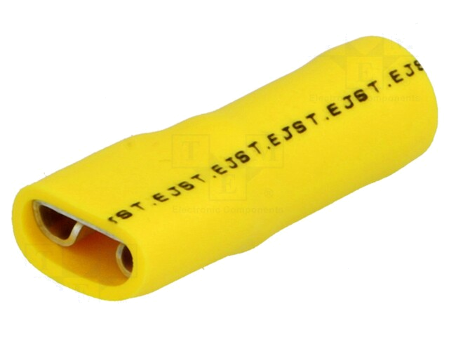 Connector: vlak; 6,3mm; 0,8mm; vrouwelijk; 2,5÷6mm2; klemmen; geel