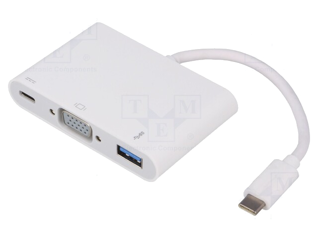 Adapter; Power Delivery (PD),USB 3.0,USB 3.1; 0,19m; wit; wit