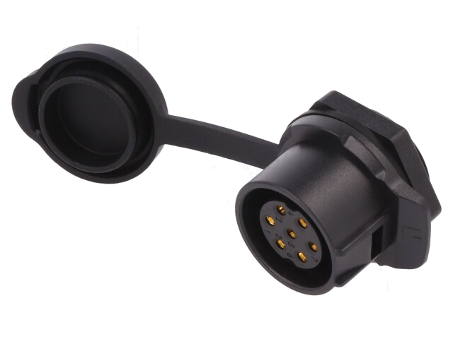 Connector: rond; contact; maat 20; 02; vrouwelijk; PIN: 7; verguld