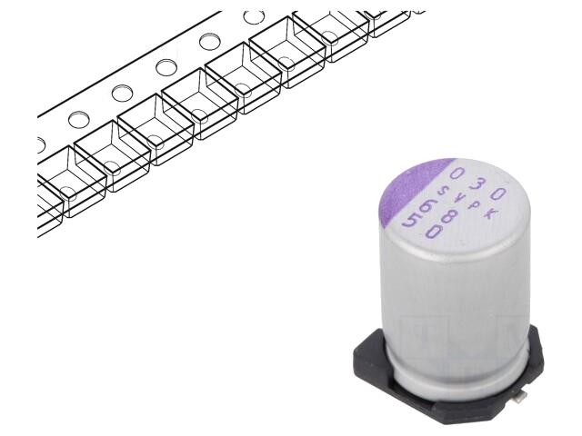 Condensator: polymeer; 68uF; 50VDC; SVPK; SMD; ±20%; -55÷125°C; 25mΩ