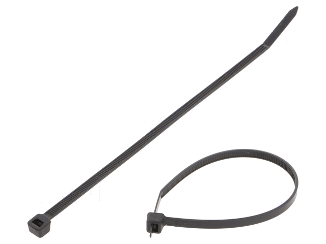 Kabelbinder; L: 200mm; W: 4,8mm; polyamide; 80N; zwart; Ømax: 50mm