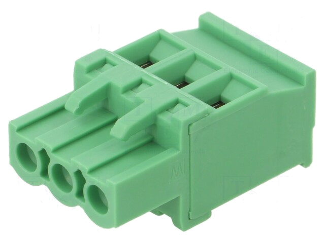Ontkoppelbare terminal strip; 5mm; banen: 3; hoek van 90 °; groen