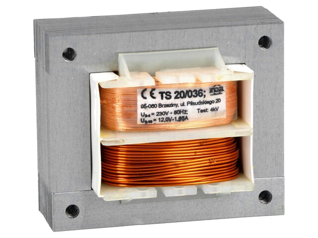 Transformator: netwerk; 20VA; 230VAC; 12V; 1,65A; schroeven; IP00