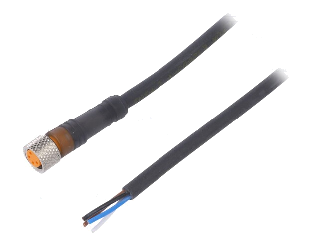 Connector: M8; 15m; vrouwelijk; PIN: 4; recht; stekker; PUR