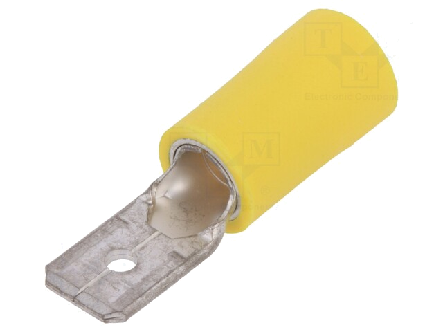 Connector: vlak; 6,3mm; 0,8mm; mannelijk; 2,5÷6mm2; klemmen; geel