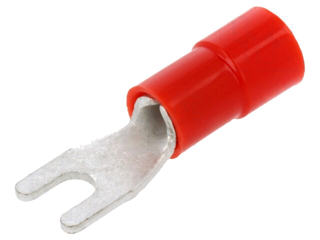 Uiteinde: vork; M2,5; Ø: 2,6mm; 0,25÷1,5mm2; klemmen; voor draad