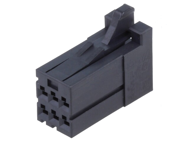 Connector: kabel-plaat; zwart; stekker; vrouwelijk; PIN: 6; 2,5mm