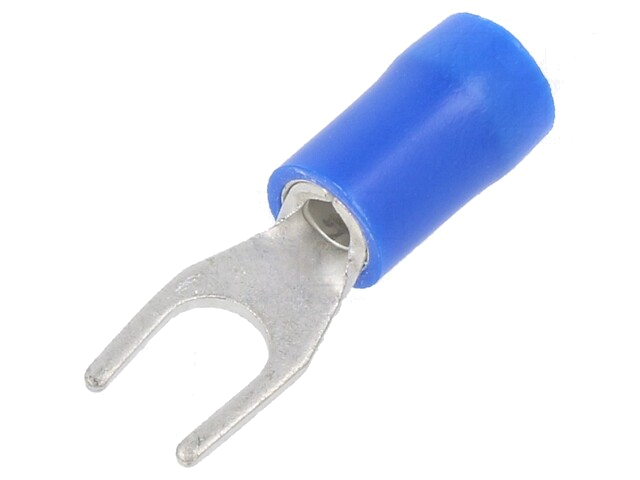 Uiteinde: vork; M4; Ø: 4,3mm; 1,5÷2,5mm2; klemmen; voor draad; blauw