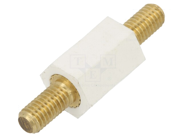 Isolatiebus; L: 15mm; UL94V-2; Mat: polyamide; Lichaam: wit