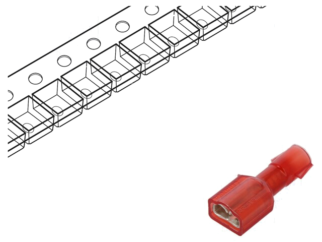 Connector: vlak; 5,2mm; 0,8mm; vrouwelijk; 0,5÷1mm2; klemmen; rood