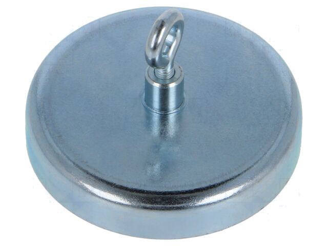 Magneet: vast; hard ferriet; 280N; 57mm; met oog