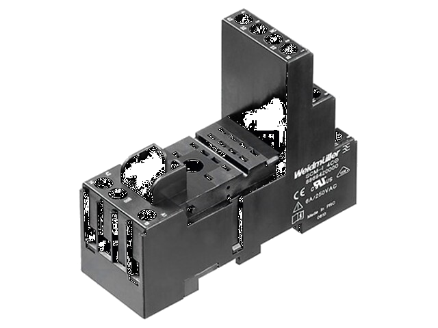 Socket; PIN: 8; 12A; 240VAC; H: 61,5mm; W: 28mm; op DIN-rail; -45÷70°C