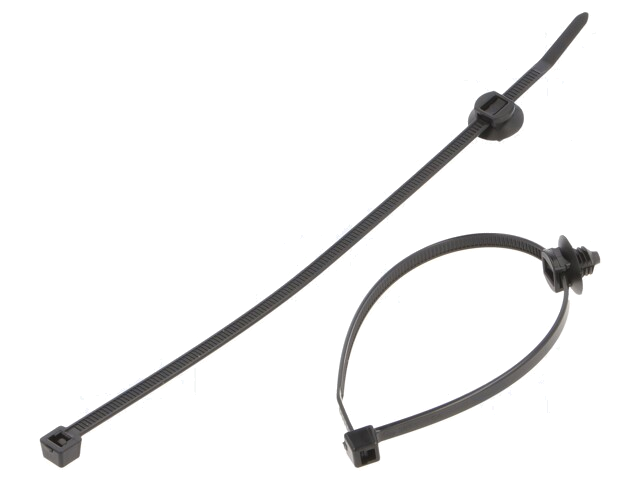 Kabelbinder; met bevestiging; L: 202mm; W: 4,6mm; polyamide; 225N