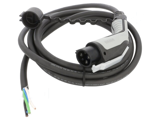 Kabel: eMobility; 1x18AWG,3x10AWG; 250V; 8kW; IP44; draden,Type 1