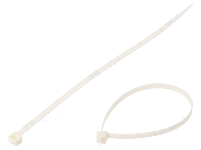 Kabelbinder; L: 200mm; W: 4,8mm; wit; polyamide; 230N; Ømax: 49,5mm