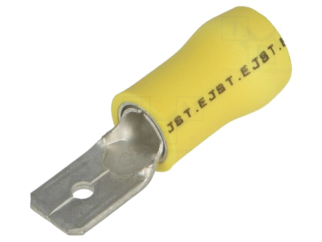 Connector: vlak; 6,3mm; 0,8mm; mannelijk; 2,5÷6mm2; klemmen; geel
