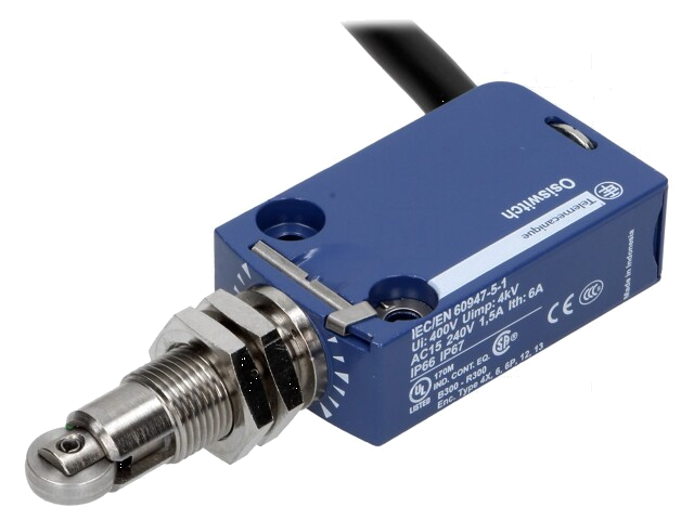 Eindschakelaar; NO + NC; 6A; max.250VAC; max.250VDC; kabel 1 m