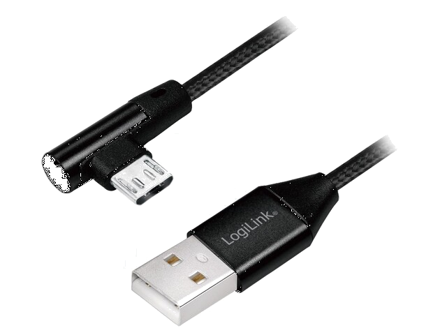 Kabel; USB 2.0; USB-A-stekker,USB B-microstekker (haaks); 1m