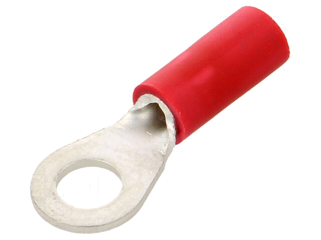 Uiteinde: oog; M4; Ø: 4,3mm; 0,5÷1,5mm2; klemmen; voor draad; rood
