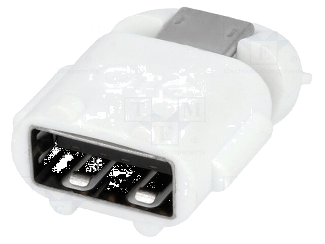 Adapter; OTG,USB 2.0; USB-A aansluiting,USB B-microstekker; wit